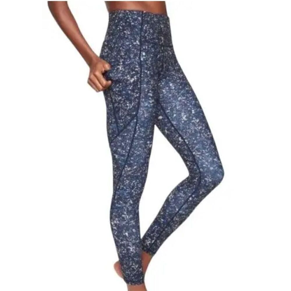 Athleta Blue Sandstone 7/8 Stash Pocket Leggings Sz M
